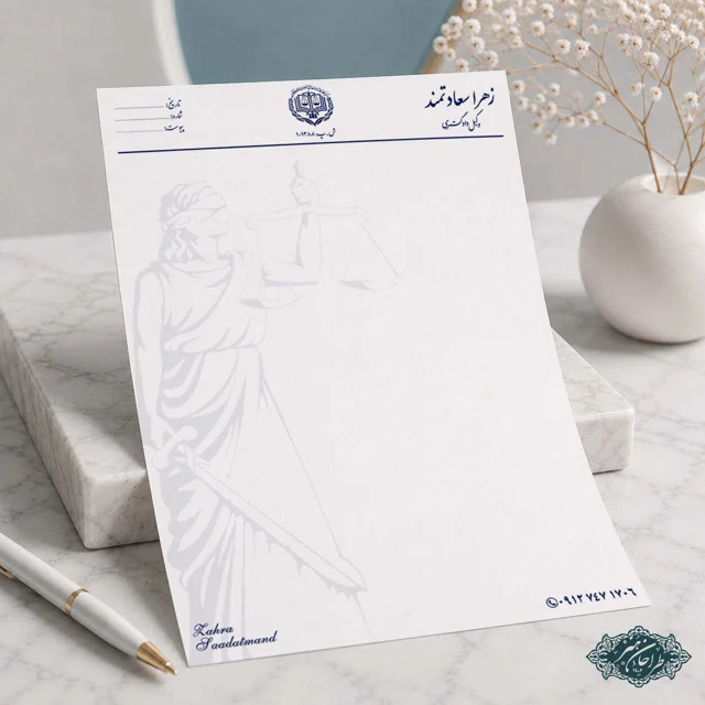 طراحی و چاپ تخصصی سربرگ وکالت
