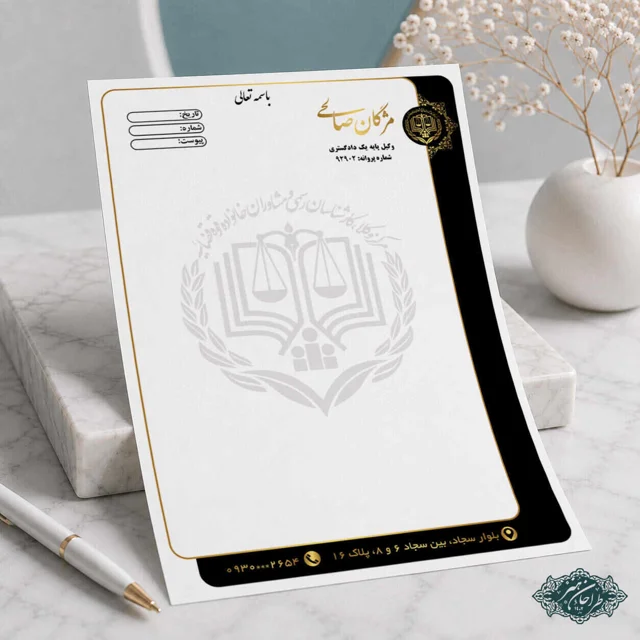 طراحی و چاپ تخصصی سربرگ وکالت