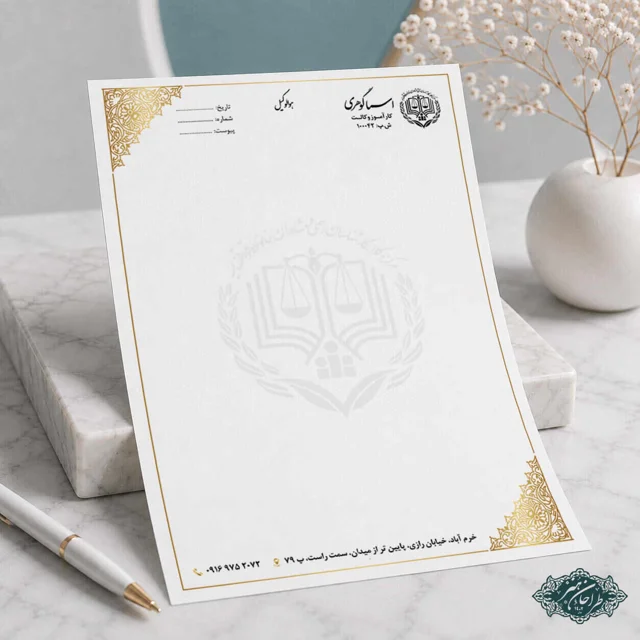 طراحی و چاپ تخصصی سربرگ وکالت
