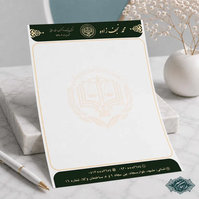 طراحی و چاپ تخصصی سربرگ وکالت